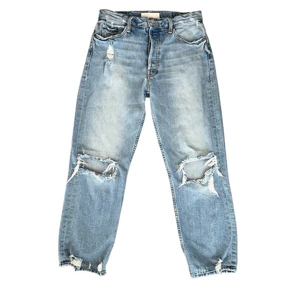Mother Superior The Tomcat Jeans The Confession Wash Distressed Ankle Crop Sz 30 - Picture 2 of 13